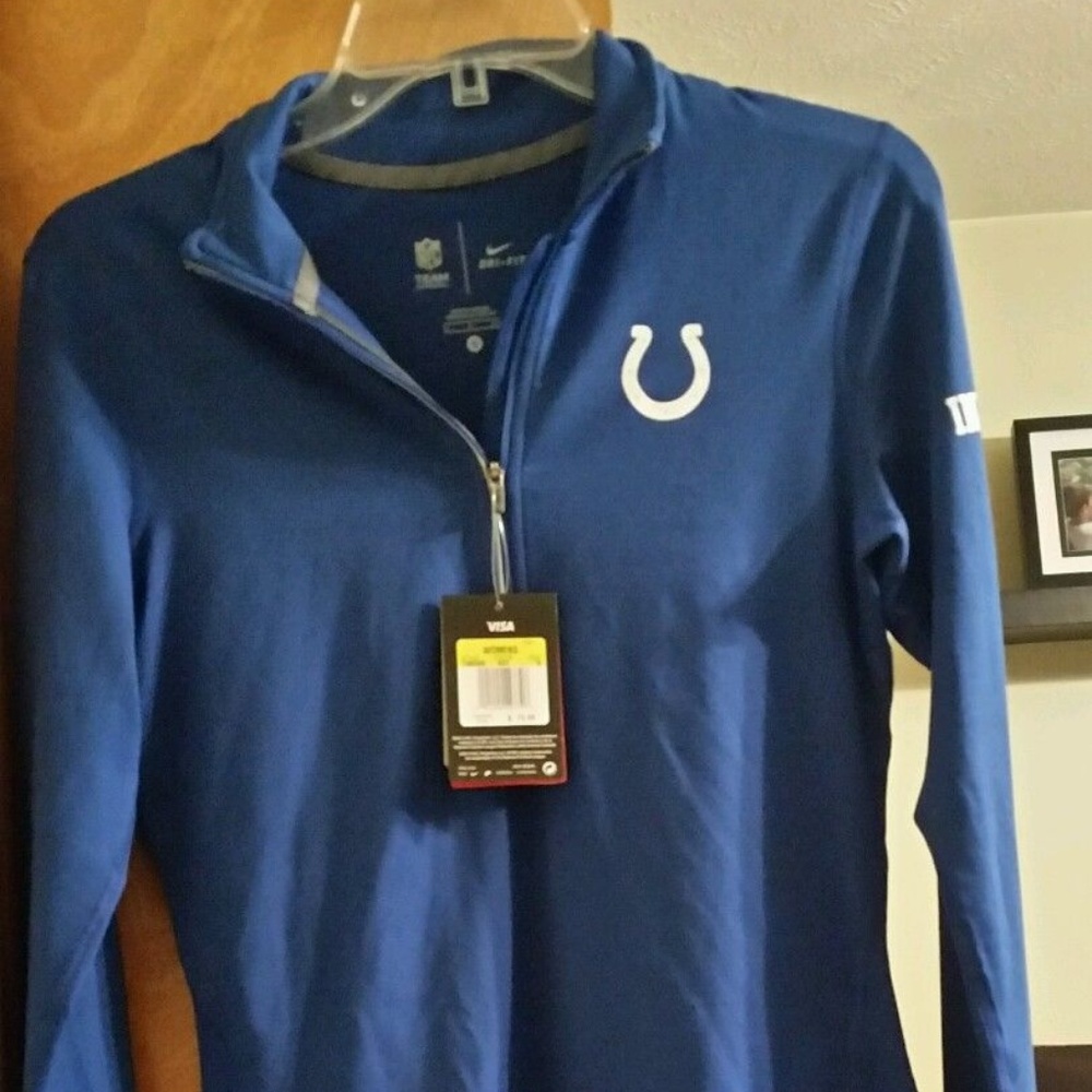 NWT Indianpolis Colts Nike quarter zip pullover S